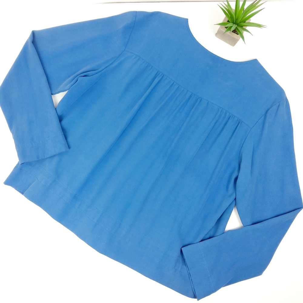 Pendleton Soft Blue Silk Top Size Large - image 2